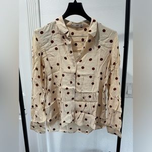 Mango Polka Dot Top Button Down
